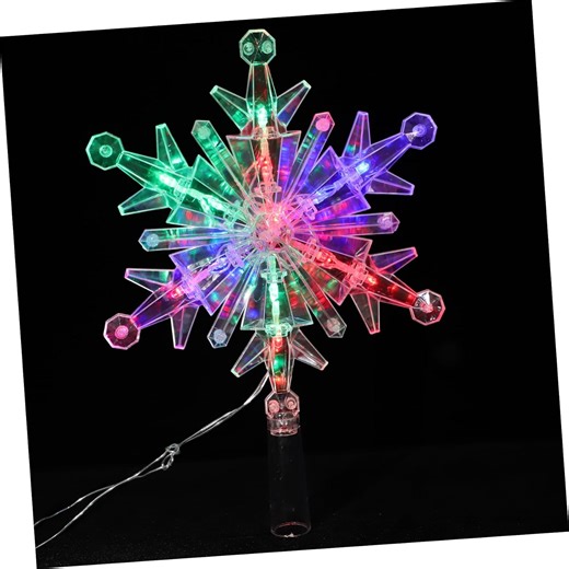 Amazon.com: Christmas Tree Topper with LED Snowflake Design Elegant Xmas Tree Decor Lighted Treetop Ornament for Holiday Parties Events Easy to Install : 居家與廚房