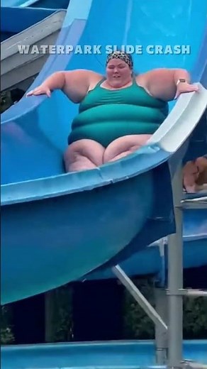Epic Waterslide Crash—She's Okay #water #fails #funny #waterpark #waterslide #overweight