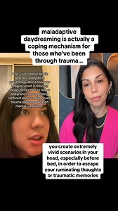 get lost in your fantasies for hours each day? it may be more than just an active imagination at play 👇🏼 maladaptive daydreaming can be a hidden sign of nervous system dysregulation associated with unresolved trauma, C-PTSD / PTSD, or extreme long-term stress 🥹 it’s not just vivid daydreams—it’s a coping mechanism for stress… this type of daydreaming is a way to escape when your body is overwhelmed with the constant buzz of anxiety or the echo of past trauma 😮‍💨 you might notice symptoms li