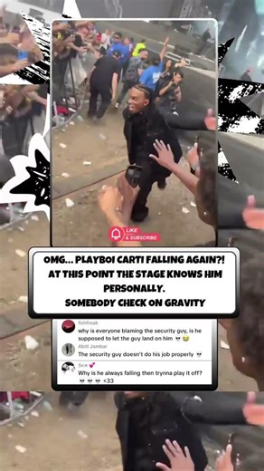Carti vs gravity is an ongoing battle🥲 #playboicarti #carti #featival #concert #music #rap