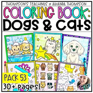Dogs and Cats Coloring Pages | Coloring Sheets | Animal Coloring Books