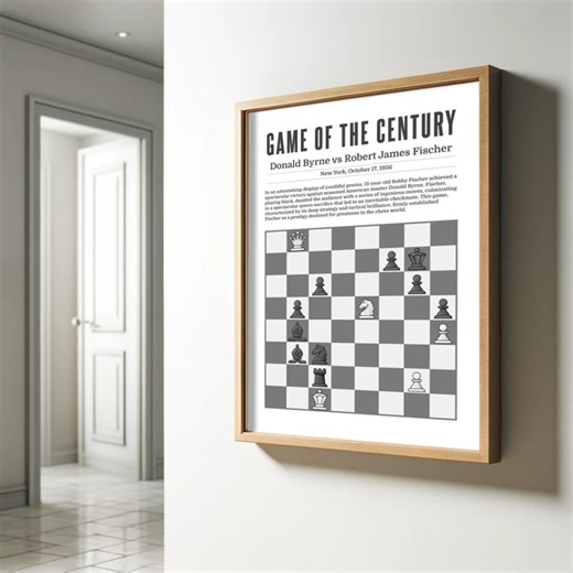 Bobby Fischer's Game of the Century | Digital Download | Chess | Chess Lovers | Chess Poster - Etsy Israel