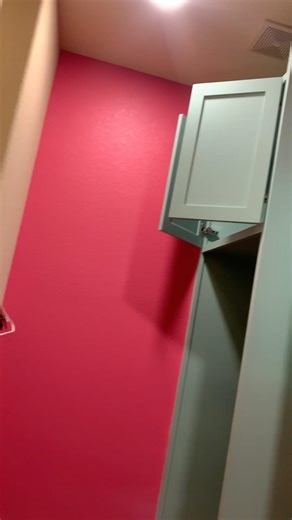 Painting laundry room cabinets and walls finished #homeimprovement #home
