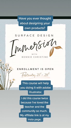 The Surface Design Immersion Course has been a game changer for so many aspiring artists - literally changing the lives of the students who have taken it. Over the past several years, @bonniechristine has helped 1000’s of students start a career in surface pattern design. Countless students have been able to quit their day jobs, start contributing to their families income and have ultimately learned the information they’ve needed to create the career of their dreams. Will you be next? The link i