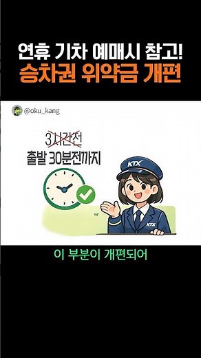 연휴 기차 예매시 참고! 승차권 위약금 개편 #연휴 #코레일 #설날