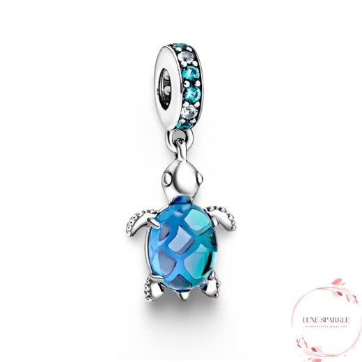 Sea Turtle Murano Glass Dangle Charm for Snake Bracelet - Etsy