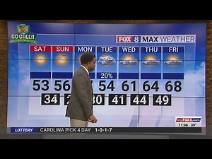 Sunny Saturday; high of 53