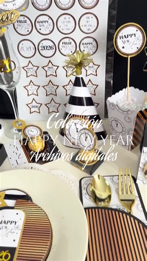 Happy New Year Party Kit/cake Topper/ferrero Rocher Boxes/stickers/party Hat/includes Design/files in Studio, SVG and PDF Formats - Etsy