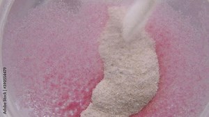 powder, fill, blend, dissolve, liquid, closeup, color, mix, science, substance, experiment, bubbles, dosage, rotation, drink, dose, taste, dilute, orange, vitamin, foam, bubble, process, fluid
