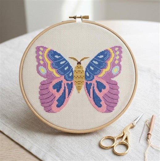 Purple Butterfly Cross Stitch Pattern PDF - Lavender Modern Insect Needlepoint Chart(instant Download) - Etsy