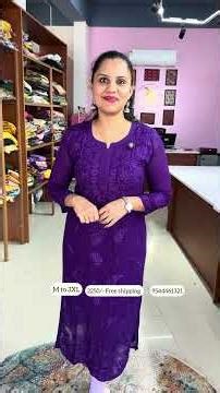 Viscose Georgette Chikankari Kurtis