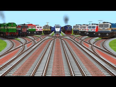 11 Trains Crossing At Bumpy🔹️Curves Realistic Railroad Tracks | Route tutorial video | laying tracks
