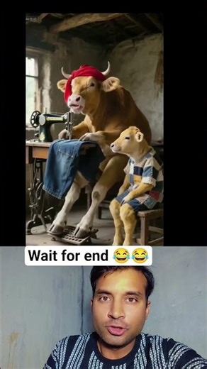 Eid aur Holi ki taiyari: Gau Mata bani Darzi! 🐄✂️ #shorts #FunnyAI