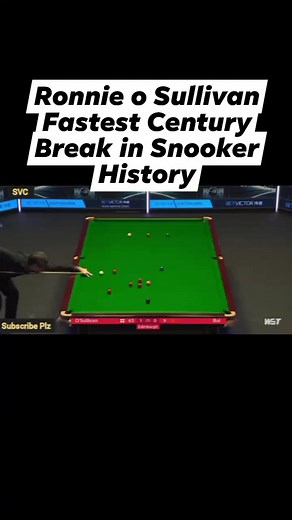 4.4K views · 62 reactions | Ronnie o Sullivan Fastest Century Break in Snooker History Record Fastest Century Break of Snooker #shorts #snooker #ronnieosulliavan | Snooker 147 | Facebook