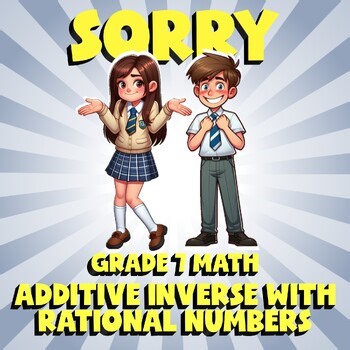 Additive Inverse with Rational Numbers SORRY Math Game - No Prep Grade 7 Review