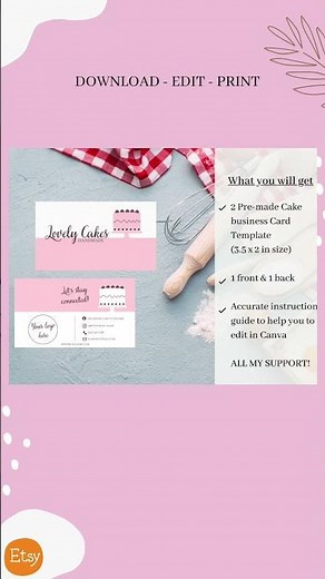 Cute Cake Business Card Template, bakery business card design