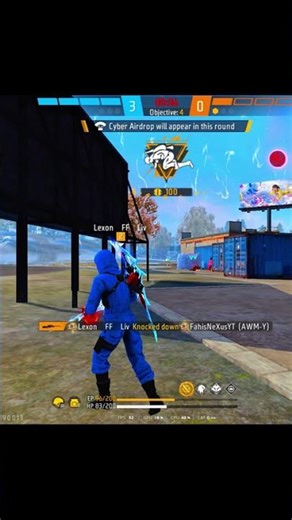 1vs4 🔴 against Hacker with Single AWM 😅 #freefire #shorts #lexonff