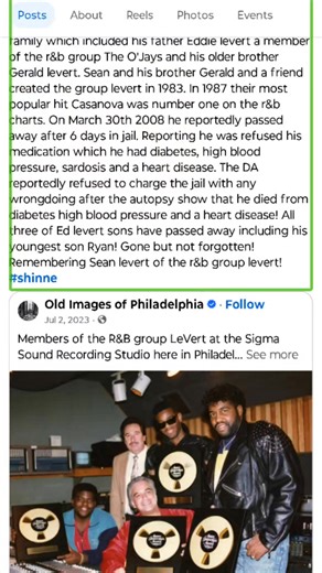 Davidfarnum2 on Instagram: "Gone but not forgotten! Remembering the singer Sean levert of the r&b group levert! #shinne"