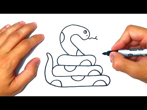 Cómo dibujar una Serpiente Paso a Paso y fácil