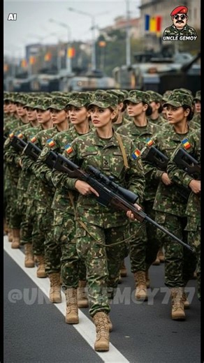 Beautiful Romanian Sniper Steals the Spotlight in Military Parade!