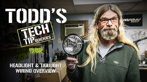 This video is brought to you by: http://www.lowbrowcustoms.com Heres a new segment we are going to call "Todd's Tech Tip Quickies". Learn vital info about Sh*t you want to know about your motorcycles in a short amount of time with everyone's favorite motorcycle guru, Todd! Scratching your head about why your new tail light only has two wires. Not sure why theres no black wire on your new headlight. Never fear, Todd is here to help! In this installment, Todd walks you through how to determine wha