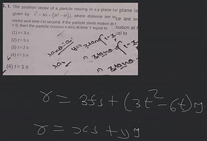 The position vector of a particle moving in x-y plane isgiven ... | Filo
