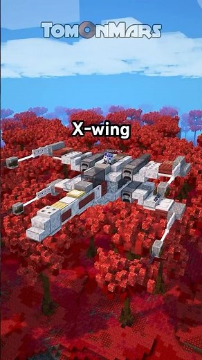 1:1 X-wing Starfighter Minecraft Star Wars design timelapse