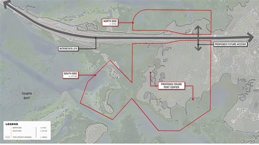 See a map of the coastal Tampa Bay land that could become a cruise port