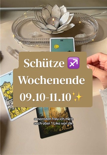 Sternzeichen Schütze ♐️ Wochenende 09.10-11.10✨ *Persönliche Legung: Link in meiner Bio #schütze #tarotreader #tarot #wochenende #lenormand *Eigenwerbung