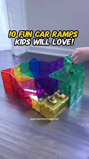 Build Exciting Car Ramps with Magnetic Tiles