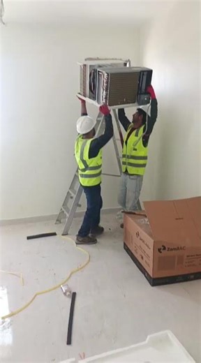 Assalamualaikum Dosto Window ac installation for zamil camp#everyone #airconditioner