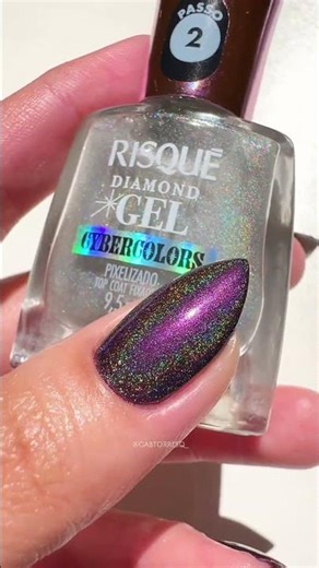 Top Coat pixelizado da Risque 💜✨ #unhas #unhasdecoradasamao #nails