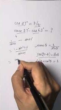 Trigonometry | sin and cos relations