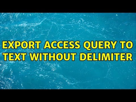 Export Access query to text without delimiter (2 Solutions!!)