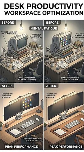 Desk Setup Transformation: Productivity Workspace Optimization for Deep Focus & Ergonomics