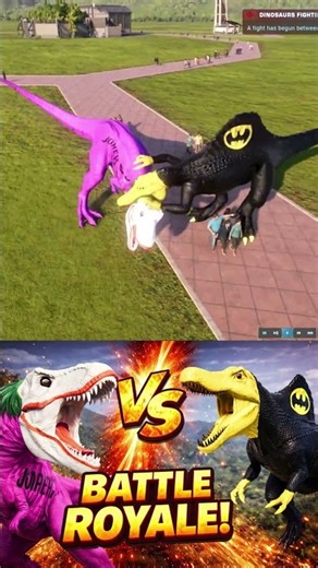 Batman Spinosaurus vs Joker T-Rex | Who Will Rule the Dino World? #jurassicworldevolution2dominion