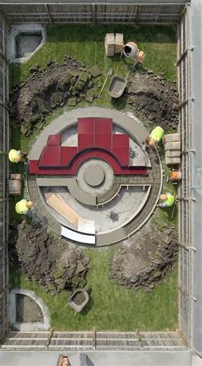 Building a Real Pokéball Swimming Pool ⚡😳 Insane Backyard Transformation Timelapse