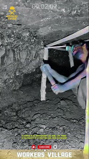 A worker in an underground coal mine. Coal mining is the process of extracting coal from the ground.