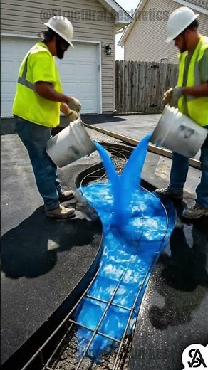 We Turned Broken Concrete Into Blue Fire #epoxy #DIY #beforeandafter