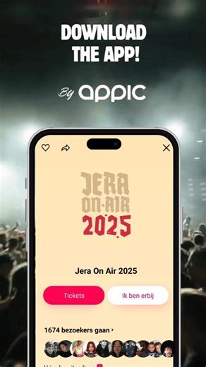 Save your favorite artists for Jera On Air 2025 with the Appic app NOW! | Jera On Air