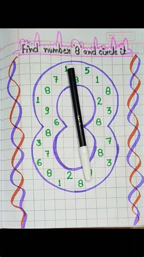 Find number 8 and circle it| || #ahorts #activitiesforkids #education #yt #mathactivities #maths