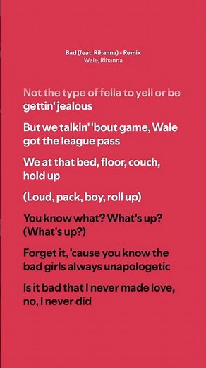 Bad (Remix) - Wale, Rihanna (Lyrics)
