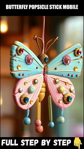 Butterfly Popsicle Stick Mobile Materials: 20 colorful craft sticks Craft glue or hot glue 6–8 small wooden beads Full STEP BY STEP in First (C.o.ʍ.m.е.ո.τ) 👇 Enjoy ❤️👇👇 | Through the Ages