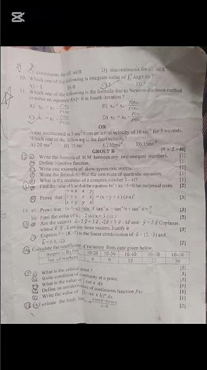 class 11 math question paper 2082 hissan(NEB)#mathematics #exam #class11th