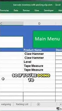 Using Barcode scanner for inventor #excel #exceltips