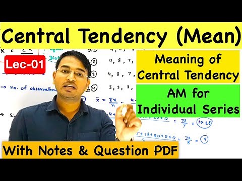 Arithmetic Mean for individual series : Central Tendency Lec-01(CA Foundation)