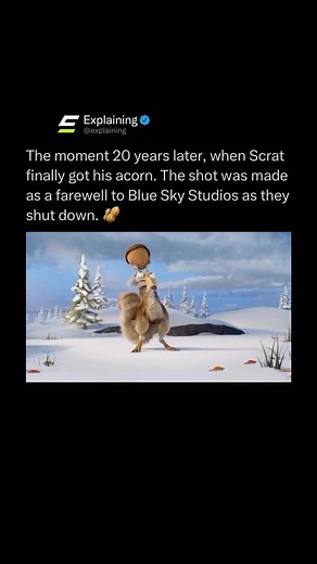 Explaining | After more than 20 years of chasing, Scrat finally caught his acorn. 🐿️🥜 In Ice Age: Scrat Tales (2022), the moment wasn’t just a joke... | Instagram