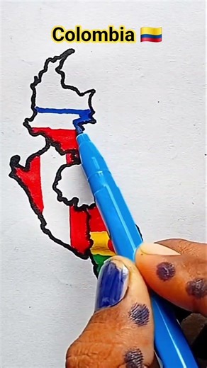 Draw Flag Map of Colombia 🇨🇴 #colombia
