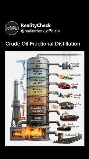 Crude Oil Fractional Distillation! #CrudeOil #FuelProduction #MarineFuel