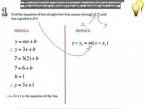 Equation of a line given a gradient and point (Point-Gradient Formula)